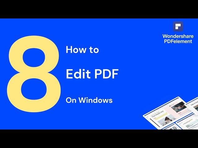 How to Edit PDF on Windows | PDFelement 8