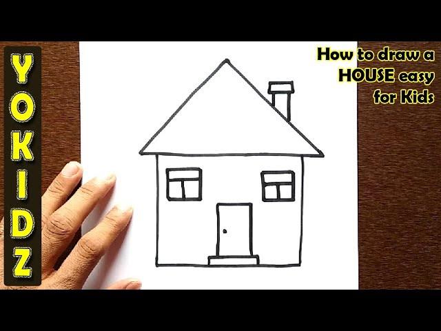 How to draw a HOUSE easy for kids