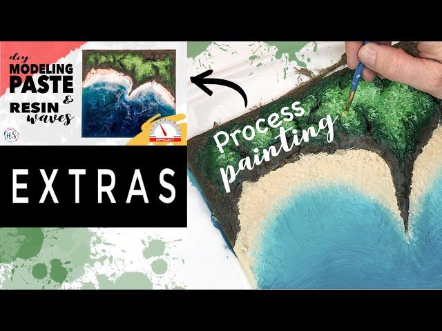 Painting My Resin Island Texture Modeling Paste - Prepping My 3D Resin Waves Island - EXTRAS