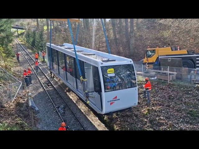 Neue Wagen der Gurtenbahn - von Langenthal nach Bern