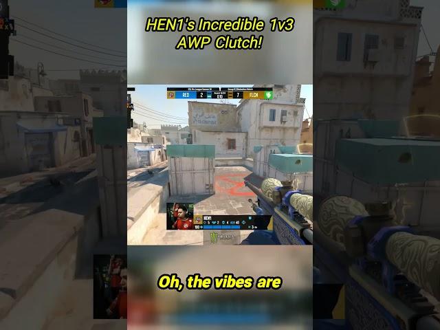 HEN1's Incredible 1v3 AWP Clutch!  #cs2 #fps #counterstrike2 #gaming #cs #cs2highlights #highlight