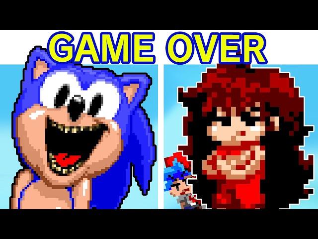 FNF GAME OVER but it's Lord X Mix | All Endings (Friday Night Funkin' Mod) (Sonic PC Port) (BF/GF)