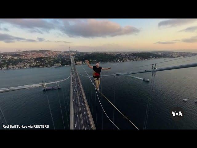 Man crosses from Asia to Europe on slackline  | VOA News