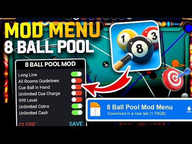  8 Ball Pool MOD Menu - Líneas Largas, MegaPower y Dinero Infinito  8 Ball Pool MOD APK