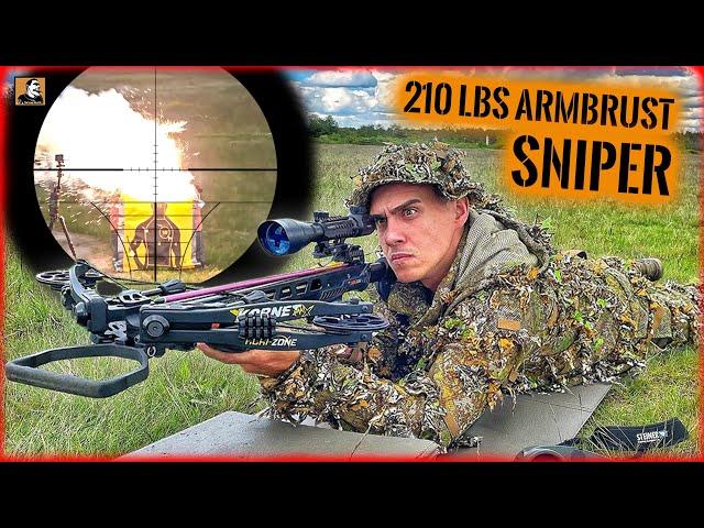 ARMBRUST als SNIPER! - Wie weit kann man mit 210 lbs schießen? | Survival Mattin