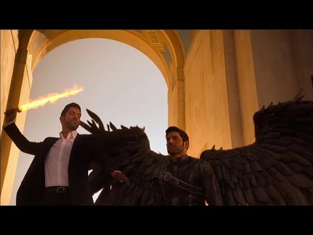 Lucifer Ending - Lucifer cuts off Michael's wings, Lucifer becomes God