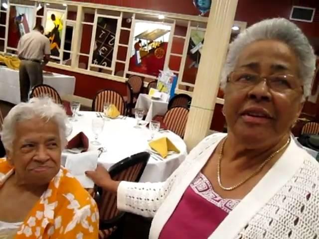 Leah Chase and Adonicia Dawson chat during Adonicia's birthday party