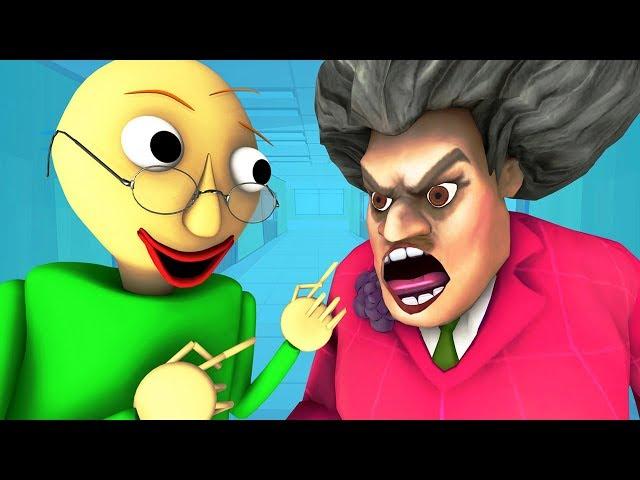 Балди vs Страшная Учительница Мисс Ти (Baldi's Basics Scary Teacher Miss T iOS Android 3D Анимация)