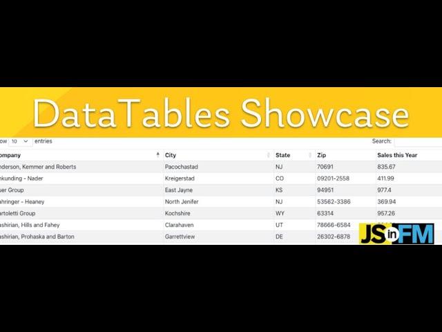 DataTables Showcase