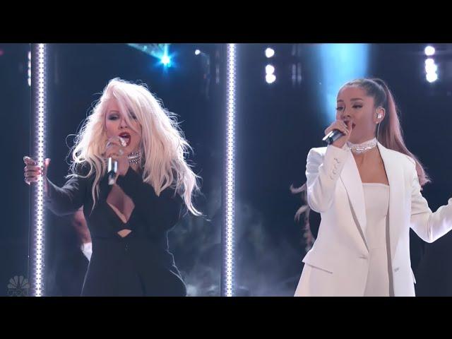 Ariana Grande & Christina Aguilera - Into You, Dangerous Woman (Live on The Voice Finale) 4K