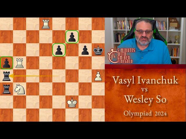 5 Minutes with GM Ben Finegold: Vasyl Ivanchuk vs Wesley So, Olympiad 2024