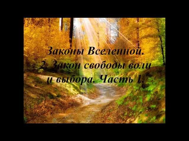 Законы Вселенной. Закон свободы воли и выбора. Часть 1.