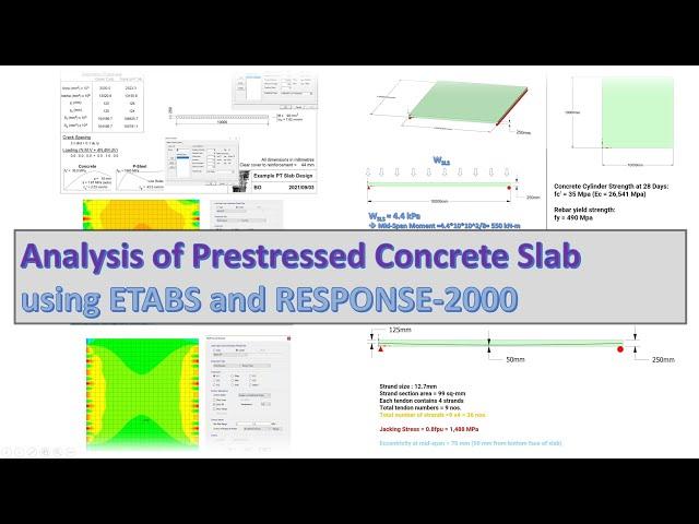 Analysis of Prestressed Concrete Slab using ETABS, Part 1: Basics and RESPONSE-2000