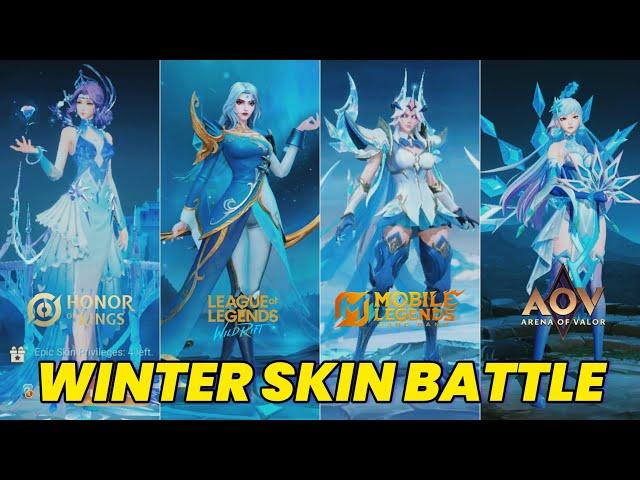 ALL Winter & Christmas SKIN BATTLE   MLBB VS HOK VS AOV VS LOL WR Ultra HD 2024