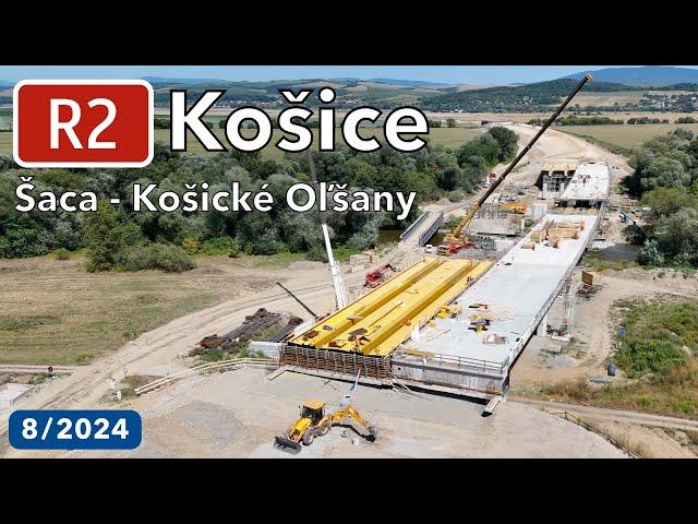 Výstavba R2 Košice Šaca - Košické Oľšany (august 2024)