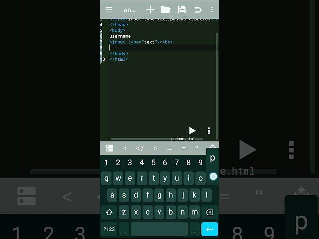 input type(text,password,button)in html.@#coding on mobile#html.