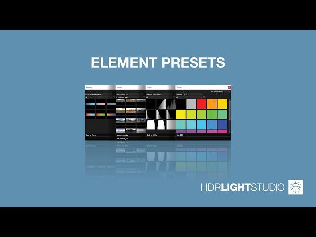 PRESETS | 5. HDR Light Studio: Element Presets