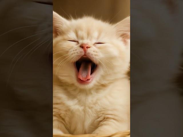 أكيت تثاؤب شفته بحياتي! مستحيل ما تعيده مرتين #cutecat#kitten