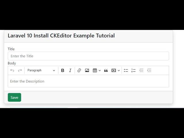 How to install and Use CKEditor in Laravel 10