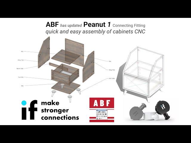 [updated] ABF - Peanut 1 Connecting Fitting - Quick and easy assembly of cabinets CNC