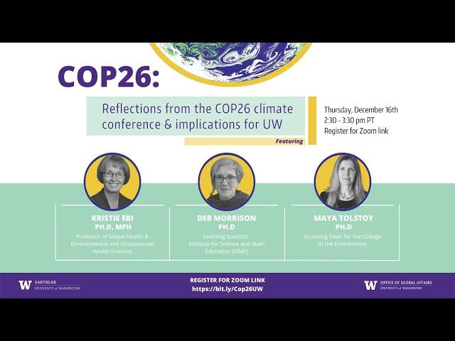 COP26: Reflections from the global climate conference & implications for UW