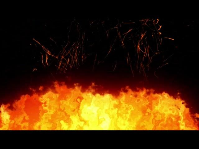 Animation of fire with sparks on a transparent background​