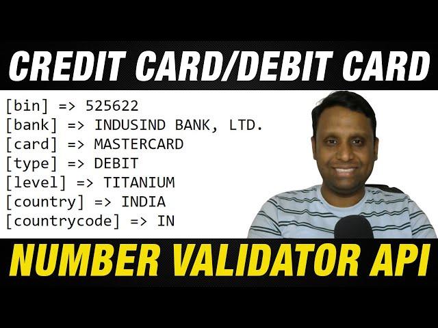 Credit Card/Debit Card Number Validator PHP API | Programming with Vishal