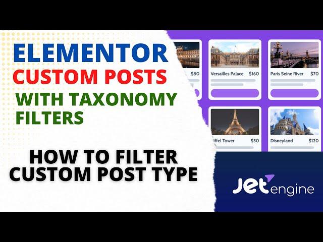 Elementor Custom Post Type With Taxonomy Filter | Filter Custom Post Type | CrocoBlock JetEngine