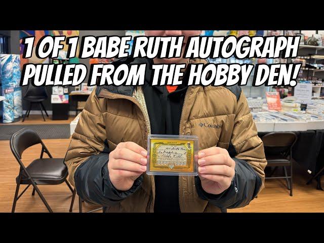 1 of 1 Babe Ruth Autograph pulled from The Hobby Den, Hobby Box of 2024 Topps Gilded Baseball.