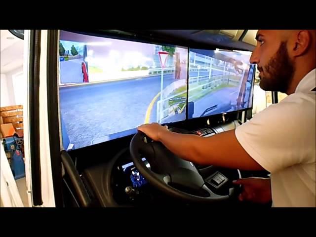 Euro Truck Simulator 2 inside Real Truck Cab