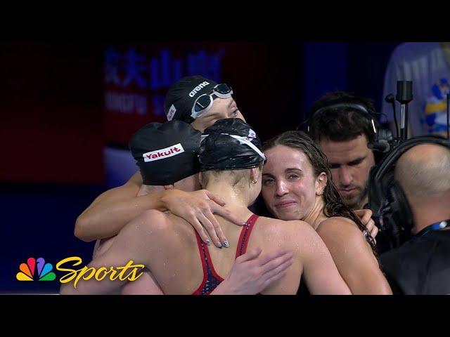 Team USA SMASHES the WORLD RECORD in 4x100m medley relay at short course worlds | NBC Sports