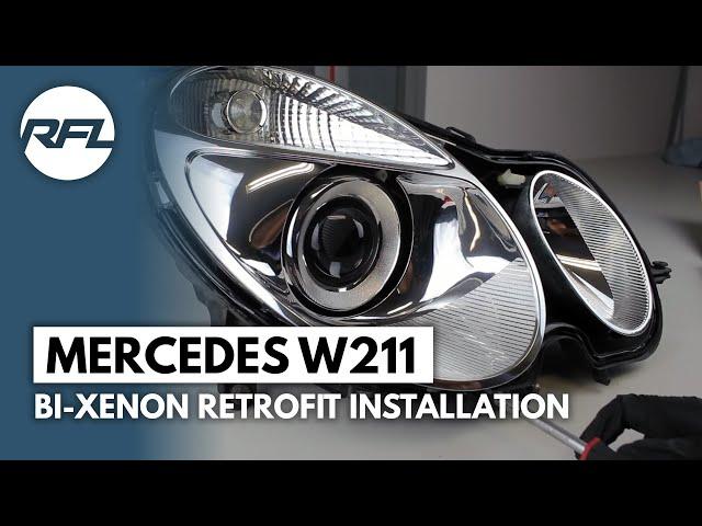 Mercedes W211 E class | HID Bi-xenon projector replacement Retrofit tutorial (AFS headlight)