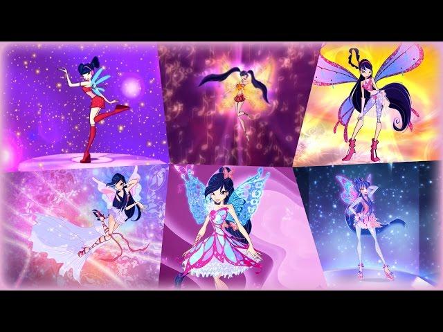 Winx Club - Musa All Full Transformations up to Tynix! HD!