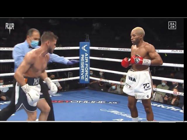 Azinga Fuzile knocks out  Martin Ward twice.