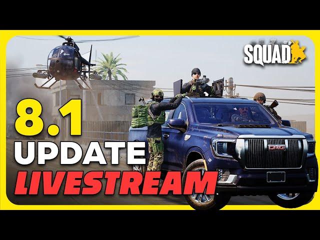 SQUAD 8.1 LIVESTREAM! Q&A and KEYS for Squad, Emotes and Skins!