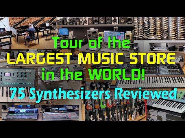 Tour of the LARGEST MUSIC STORE in the WORLD! 75 Synthesizers Reviewed