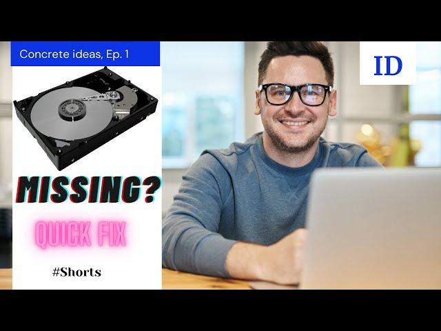 What if your Hard Drive Disappeared? Missing Hard Drive Fix. #Shorts