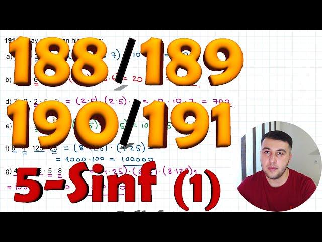 188-189-190-191-masala 5-sinf MATEMATIKA javoblari