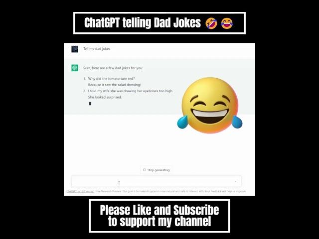 ChatGPT telling dad jokes  #shorts #chatgpt #chatgptexplained #chatgpt3 #chatgpttutorial #comedy