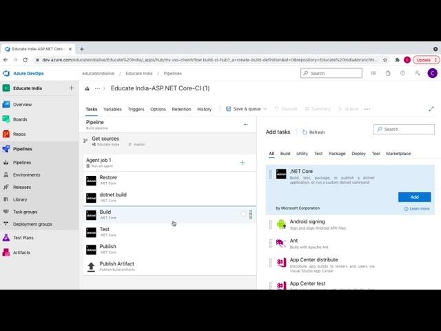 Azure DevOps Build Pipeline | CI/CD | Create .Net Core Build Pipeline