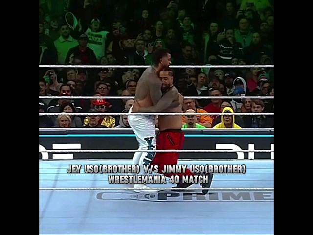 Jey Uso V/S Jimmy Uso Twin Brother's Battle at Wrestlemania 40! #fullmatch #brothers #shorts