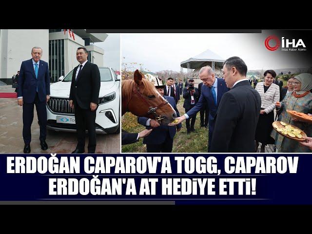 Cumhurbaşkanı Erdoğan, Kırgızistan Cumhurbaşkanı Caparov'a Togg Hediye Etti