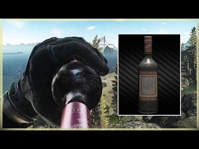 BOTTLE OF TARKOVSKAYA VODKA DRINKING ANIMATION IN ESCAPE FROM TARKOV EFT - 12.12