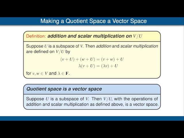 Quotients of Vector Spaces