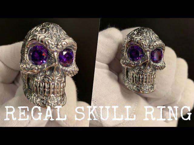 Silver Regal Skull Ring | AJT Jewellery