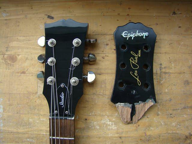ремонт головы epiphone.  repair of the headstock epiphone