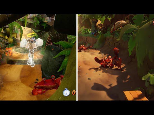 Crash bandicoot N.Sane Trilogy VS Crash Bandicoot 4 Sane Death Animations