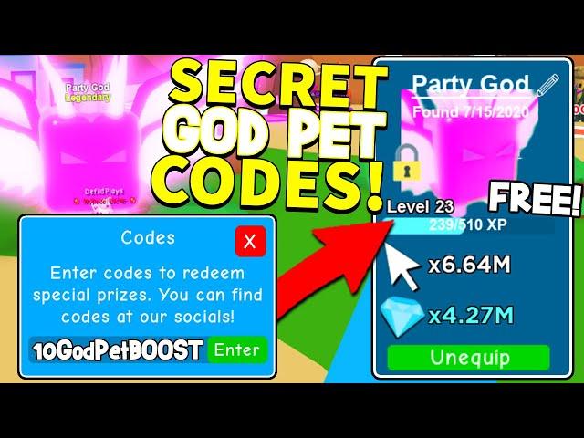 ALL 10 Secret GOD PET Codes in Clicking Legends! Roblox