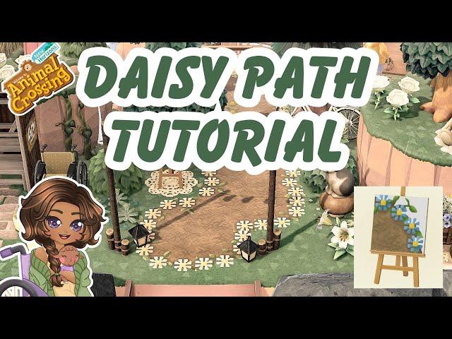 Adorable Daisy Bordered Dirt Path Tutorial #acnh #acnhdesigns