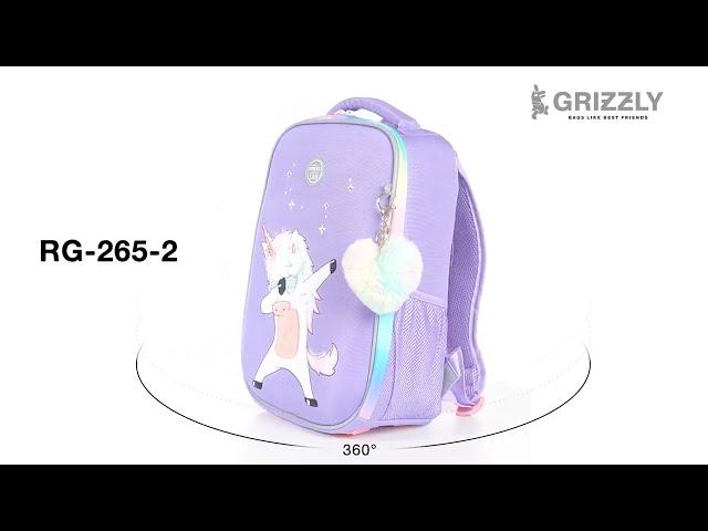 Школьный рюкзак для девочек RG-265-2 с единорогом от GRIZZLY